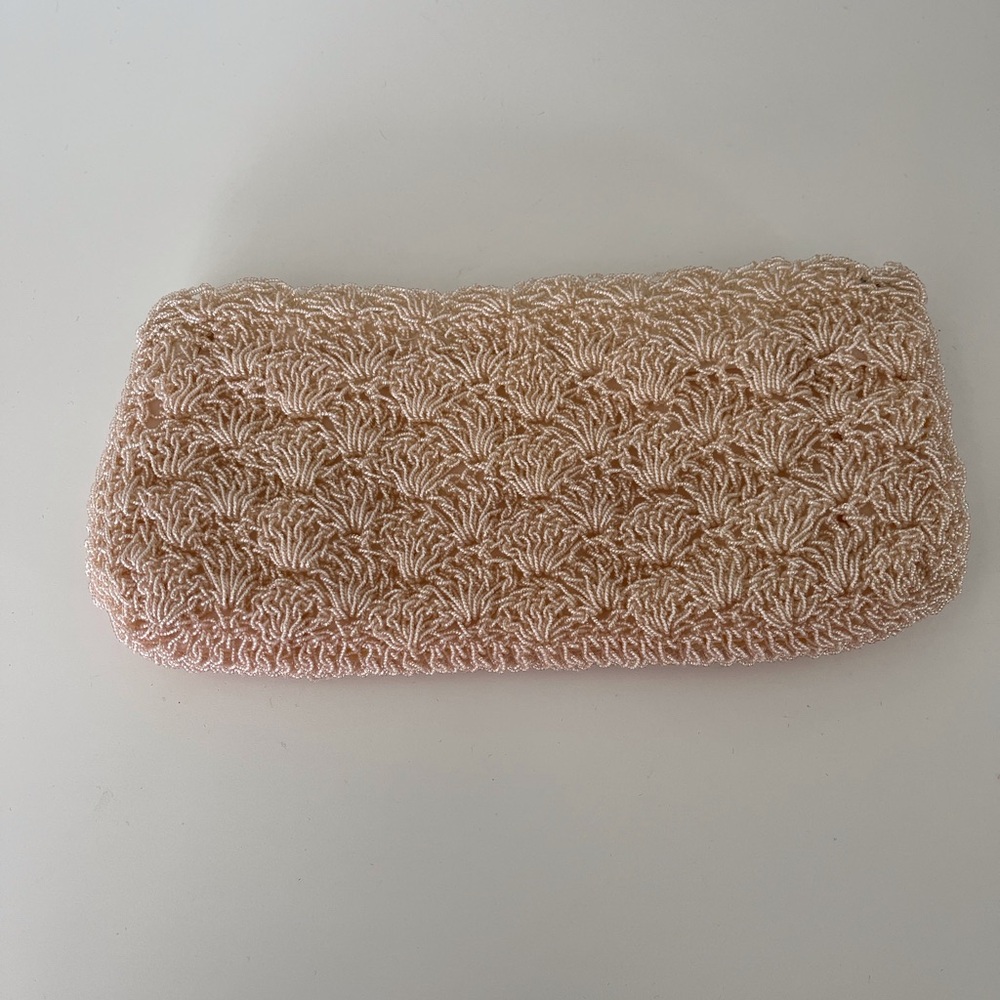 Elegant Blush Pink Beaded Clutch
